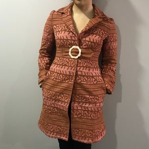 Vintage coat with floral patterned embroidery